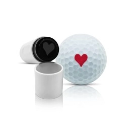 Swvl Sports Golf Ball Stamp Marker Multiple Designs Faces, Emojis Icons & More (Heart)