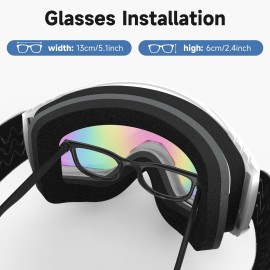 Findway Ski Goggles Otg - Over Glasses Snow Snowboard Goggles For Men Women Adult- Anti-Fog 100% Uv Protection Wide View