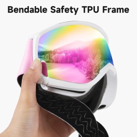 Findway Ski Goggles Otg - Over Glasses Snow Snowboard Goggles For Men Women Adult- Anti-Fog 100% Uv Protection Wide View