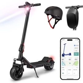 Electric Scooter For Adults9 Solid Tire Max 25 Mile And 25Mph Speed Ipx4 Waterproof Foldable Long Range E-Scooter For Adult (Black)