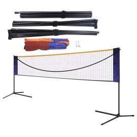 TOOL1SHOoo Portable Badminton Net Height Adjustable Training Equipment for Outdoor 6.1m Pro Standard Badminton Net Set Portable Double court Volleyball Tenni