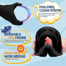 Loeo Kids Ski Goggle, Frameless Snow Ski Goggles For Kids Youth Teens Boys And Girls, Helmet Compatible
