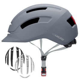 Adult Urban Bike Helmet - Adjustable Fit System Integrated Taillight For Men Women