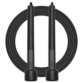 Jump Rope, Tangle-Free Workout Jump Rope, Adjustable Length Skipping Rope With Plastic Handles For Fitness Crossfit Exercise Training Indoor Outdoor (Black)