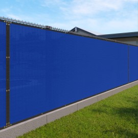 Windscreen4Less Heavy Duty Fence Privacy Screen Blue 4 X 24 With Reinforced Bindings And Brass Grommets Garden Windscreen Mesh Net For Outdoor Yard-Cable Zip Ties Included