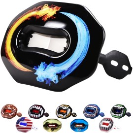 Oral Mart Football Mouth Guard (Ice & Fire) - Lip Guard Mouthpiece - Football Mouthguard Pacifier Protector With Detachable Strap