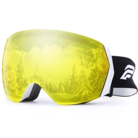 Skifox Otg Ski Goggles, Frameless Anti Fog Over Glasses Snowboard Goggles For Men Women And Youth Gift 100% Uv Protection