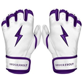 Bruce Bolt Chrome Series Short Cuff Purple Batting Glove - Purple Xlarge