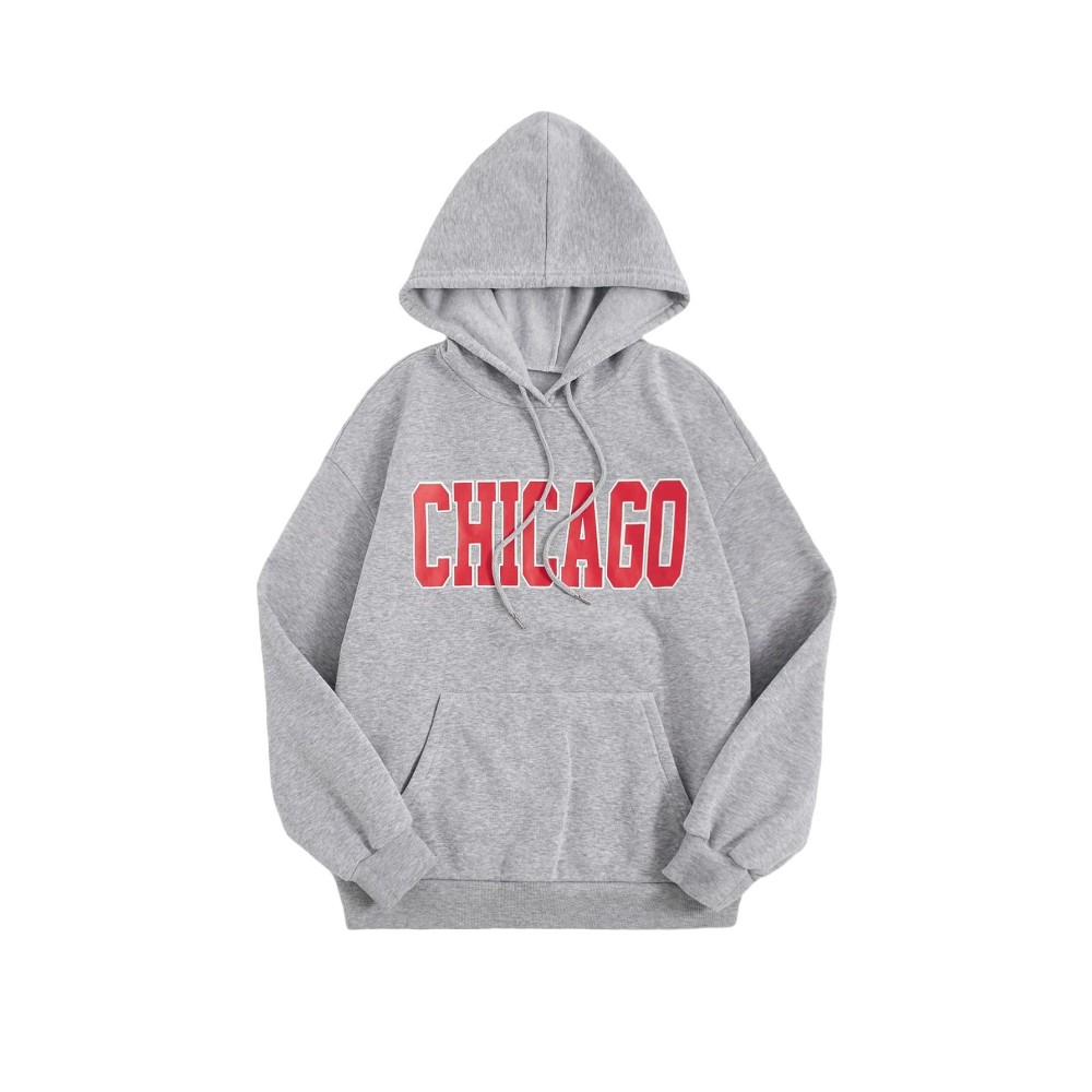 Soly Hux Women Casual Fashion California Hoodie Los Angeles Pullover Drawstring Graphic Sweatshirt Grey Graphic Print Xs