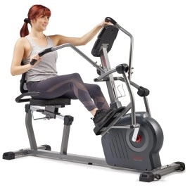 Sunny Health Fitness Elite Recumbent Cross Trainer Elliptical Machine With 12-Level Magnetic Resistance, Easy Adjust Seat Exclusive Sunnyfita App Enhanced Bluetooth Connectivity - Sf-Rbe420049