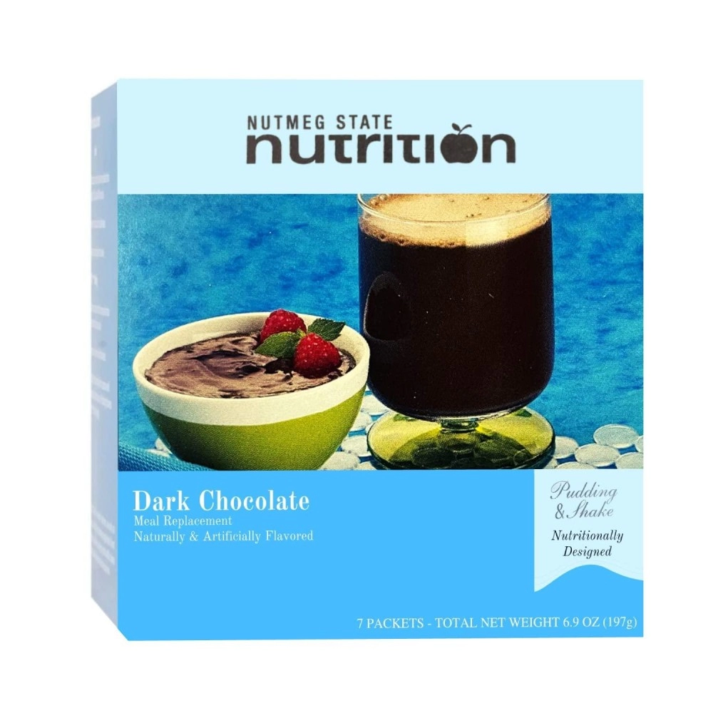 Nutmeg State Nutrition - Pudding Or Shake, Low Calories, 15G Protein, Low Fat, 7 Servings Per Box (Dark Chocolate)