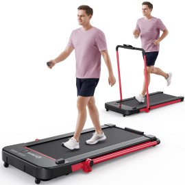 Urevo 2 In 1 Under Desk Treadmill, 2.5Hp Folding Electric Treadmill Walking Jogging Machine For Home Office With Remote Control