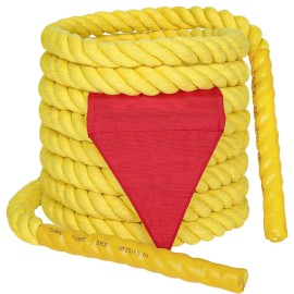 X Xben Tug Of War Rope With Flag For Kids, Teens And Adults, Soft Cotton Rope Games For Team Building Activities, Family Reunion, Birthday Party-40Ft