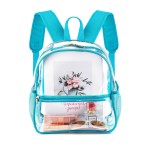 Fomaris Stadium Approved Clear Backpack 12X12X6, Small See Through Mini Plastic Concert Backpack (Turquoise)