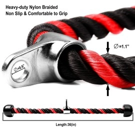 AWEFRANK Deluxe Tricep Rope Pull Down Cable, 36