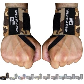 Wod Nation Wrist Wraps Weightlifting For Men Women - Weight Lifting Wrist Wrap Set Of 2 (12 Or 18) (12 Inch - Pink Camo)