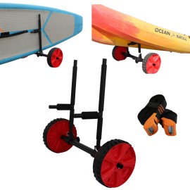 Cor Surf Adjustable Sup Stand Up Paddleboard And Kayak Cart 2-In-1 Kayak And Sup Transport Dolly Easily Adjusts For Any Sized Sup Or Kayak With Scupper Plug Holes Free Tie Down Straps Included