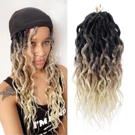 Faux Locs Crochet Hair 12 Inch 6 Packs Goddess Locs Crochet Hair For Women Soft Locs Pre Looped Crochet Braids With Wavy Curly Ends Boho Locs Synthetic Braids Extensions (Ot27613#)