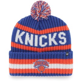 '47 NBA Unisex-Adult Primary Logo Bering Cuffed Knit Pom Beanie Hat (New York Knicks)