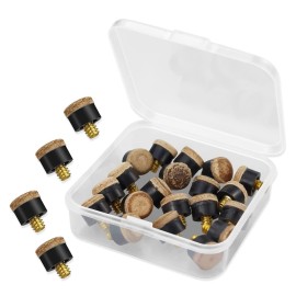 Licqic 10 Pieces Screw On Tips 10 Mm Cue Tips With Plastic Storage Box For Pool Cues And Snooker, Brown