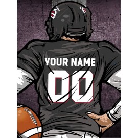 Weadatty Custom Football Diamond Painting With Name And Number,Customized Sports Fan Jersey Painting,Personnalized Football Player Diamond Art For Home Decor (Atlanta Black)