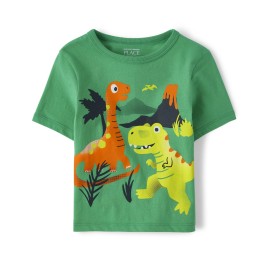 The Childrens Place,And Toddler Boys Short Sleeve Graphic T-Shirt,Baby-Boys,Dino Volcano,12-18 Months