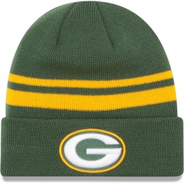 New Era Unisex-Adult Nfl Official Sport Knit Classic Striped Knit Beanie Cold Weather Hat (Green Bay Packers), One Size