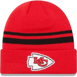 New Era Unisex-Adult Nfl Official Sport Knit Classic Striped Knit Beanie Cold Weather Hat (Kansas City Chiefs), One Size