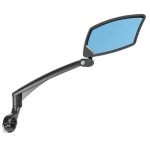 Briskmore Handlebar Bike Mirror, Anti-Glare Blue Convex Glass Lens For Flat Handlebars, Scratch Resistant, Ajustable And Rotatable Safe Rearview Bicycle Mirror Only For Right Side Bt-016Rb