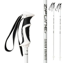 Ski Poles Graphite Carbon Composite - Zipline Lollipop U.S. Ski Team Official Supplier (White, 54