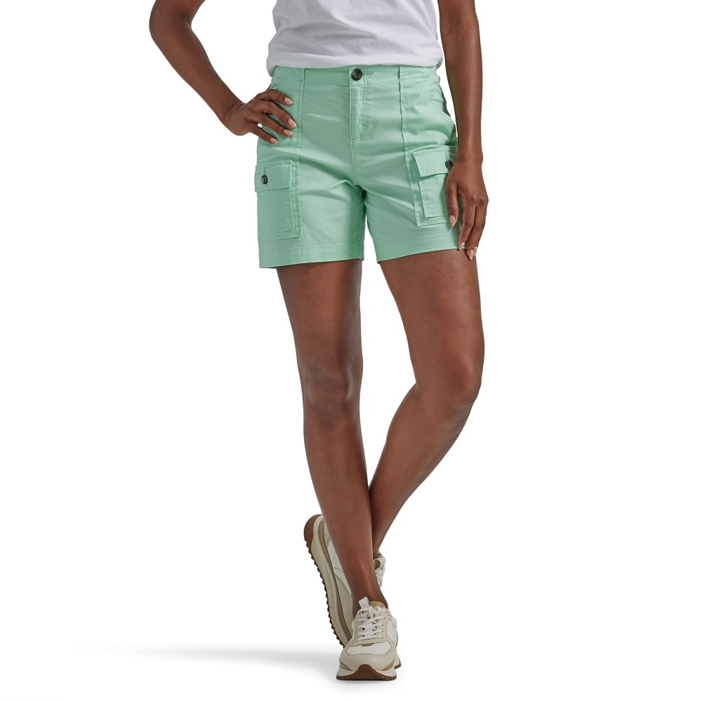 Lee Womens Flex-To-Go Mid-Rise Relaxed Fit 6 Cargo Short, Fluorite