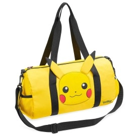 Pokemon Travel Bag For Kids Gym Bag Overnight Pikachu Sports Football Kit Holdall Bag Hand Luggage Bag Gifts For Boys (Yellow 3D Ears)