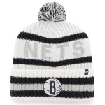 '47 NBA Unisex-Adult Primary Logo Bering Cuffed Knit Pom Beanie Hat (Brooklyn Nets White)