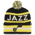 '47 NBA Unisex-Adult Primary Logo Bering Cuffed Knit Pom Beanie Hat (Utah Jazz Black)