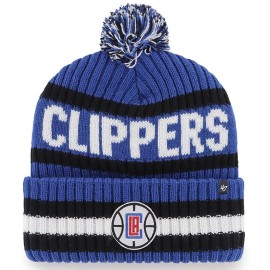 '47 NBA Unisex-Adult Primary Logo Bering Cuffed Knit Pom Beanie Hat (Los Angeles Clippers Blue)