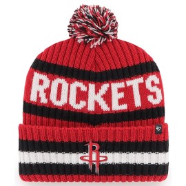 '47 NBA Unisex-Adult Primary Logo Bering Cuffed Knit Pom Beanie Hat (Houston Rockets Red)