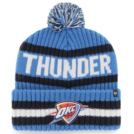 '47 NBA Unisex-Adult Primary Logo Bering Cuffed Knit Pom Beanie Hat (Oklahoma City Thunder Blue)
