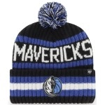 '47 NBA Unisex-Adult Primary Logo Bering Cuffed Knit Pom Beanie Hat (Dallas Mavericks Black)