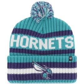 '47 NBA Unisex-Adult Primary Logo Bering Cuffed Knit Pom Beanie Hat (Charlotte Hornets Teal)