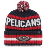 '47 NBA Unisex-Adult Primary Logo Bering Cuffed Knit Pom Beanie Hat (New Orleans Pelicans Navy)