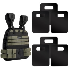 Infidez Tactical Adjustable Weighted Vest With 6 Weight Plates Included, Quick Release Strength Training Weight Vests, Running Vest For Men, Workout Vest For Men And Women, Adjustable From 16Lbs To 31Lbs, Weighted Vest For Men Workout