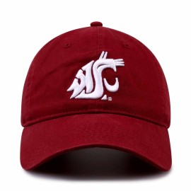 The Game Washington State Cougars Hat For Men And Women - Adjustable Relaxed Fit With Embroidered Logo (Washington State Cougars - Red, Adult Adjustable)