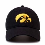 The Game Iowa Hawkeyes Hat For Men And Women - Adjustable Relaxed Fit With Embroidered Logo (Iowa Hawkeyes - Black, Adult Adjustable)