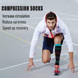 CTHH 7 Pairs Compression Socks for Women & Men Circulation 20-30mmHg - Best Support for Running Athletics Nursing Travel (22 Nurse/Black/White/Blue/Pink, Small-Medium)