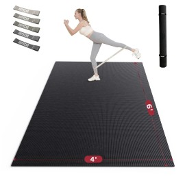 Hapbear Extra Large Exercise Mat 6X4X8Mm(13 Inch), Non Slip, Ultra Durable, Thick Workout Mats For Home Gym Flooring Cardio, Yoga Mats For Fitness, High-Density Exercise Mat, Shoe-Friendly