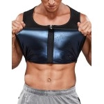 Shaperin Sweat Vest For Men Zipper Sauna Vest Tank Top, Mens Waist Trainer Body Slimming Workout Body Shaper (Black,Medium)