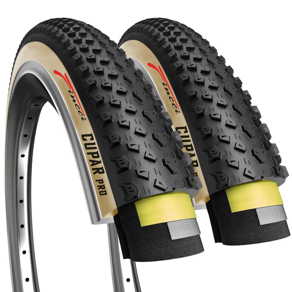 Fincci Cupar Pro Pair 26 X 2.10 Tire 54-559 Etrto Foldable 60 Tpi Xc Cross Country Tires With Nylon Protection For Mountain Mtb Hybrid Bike Bicycle - Pack Of 2 26X2.10 Inch Tire