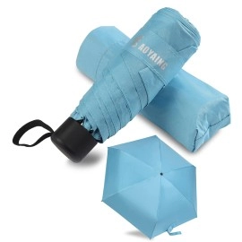 Gaoyaing Pocket Umbrella Small And Compact Suit For Pocket Light Blue