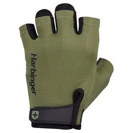 Harbinger Power Gloves 20 For Weightlifting, Training, Fitness, And Gym Workouts - Unisex Green Large