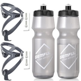 Gemful Bike Water Bottles With Bicycle Holder 750Ml Mtb Cycling Squeeze 24 Oz Sport Bottle 2 Pack